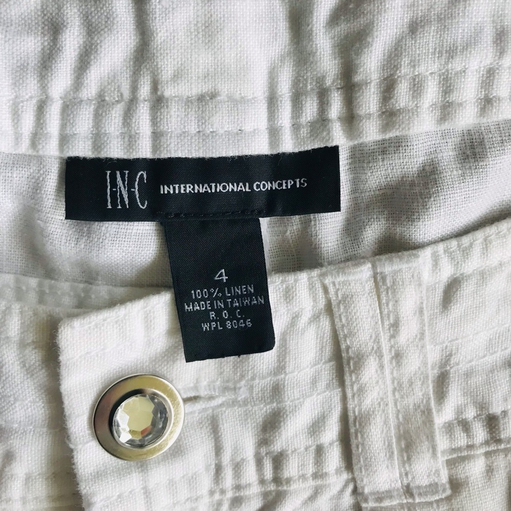 INC White Linen Pant Size 4